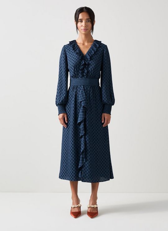 Adriana Petite Midnight Split Neckline Dress