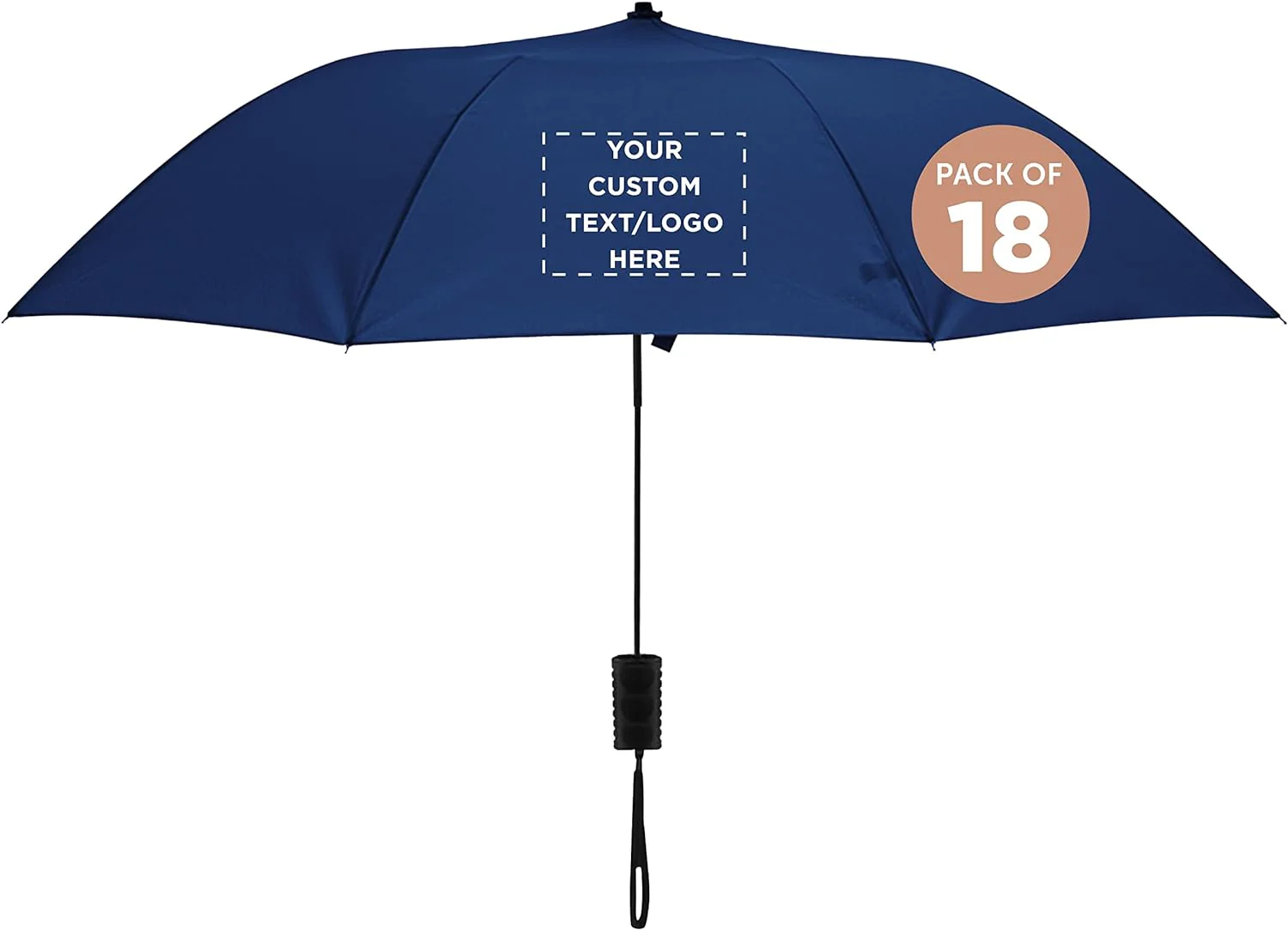DISCOUNT PROMOS Compact Manual Folding Umbrellas('- Custom - Grey/12 umbrellas)
