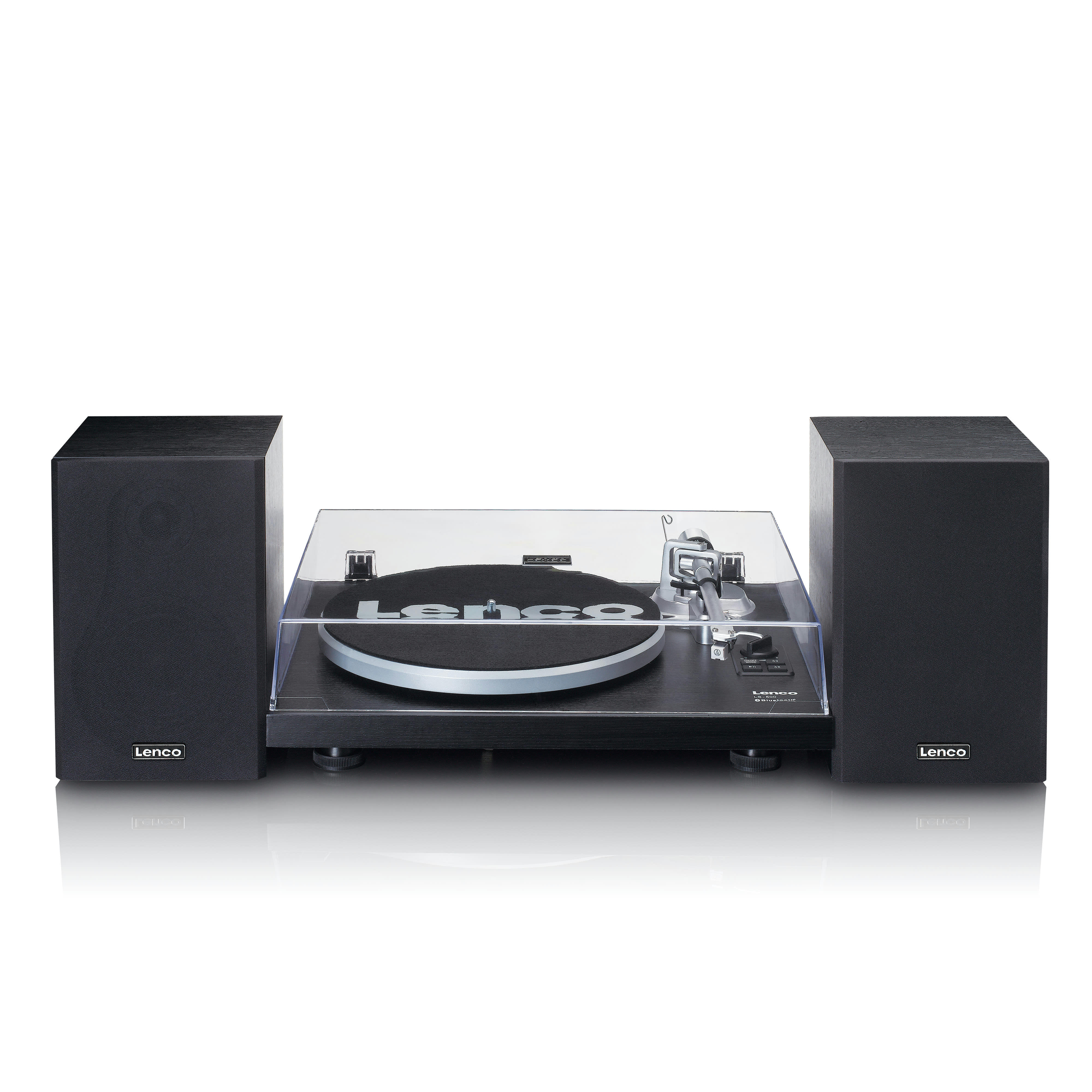 - Platine vinyle avec amplificateur intégré bluetooth et deux en noir