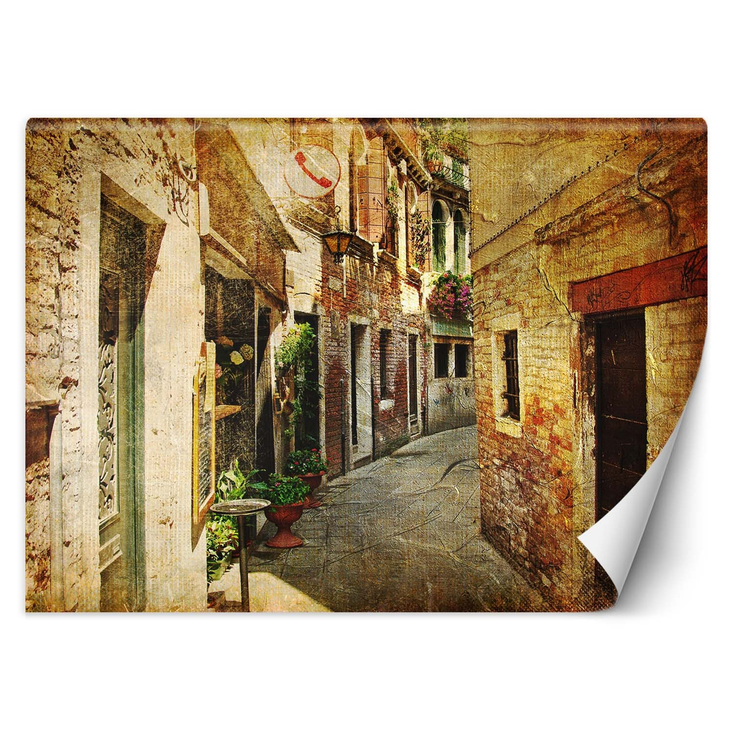 Feeby Fototapeta, Uliczka między budynkami w Toskanii 150x105