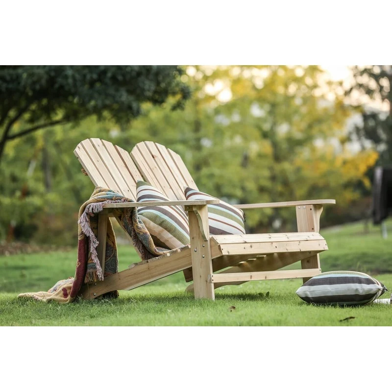 PATIO FESTIVAL Wooden Adirondack Loveseat