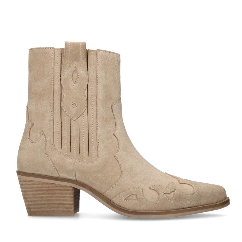 Manfield Beige suède cowboylaarzen