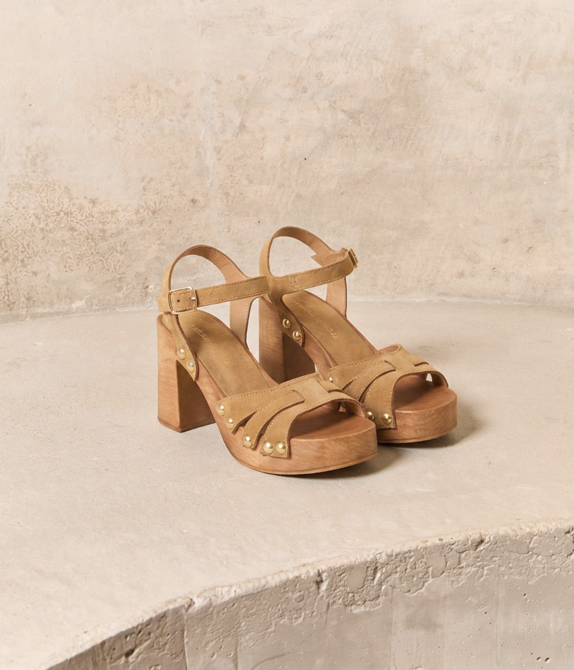 Sandales velours beige Jennie