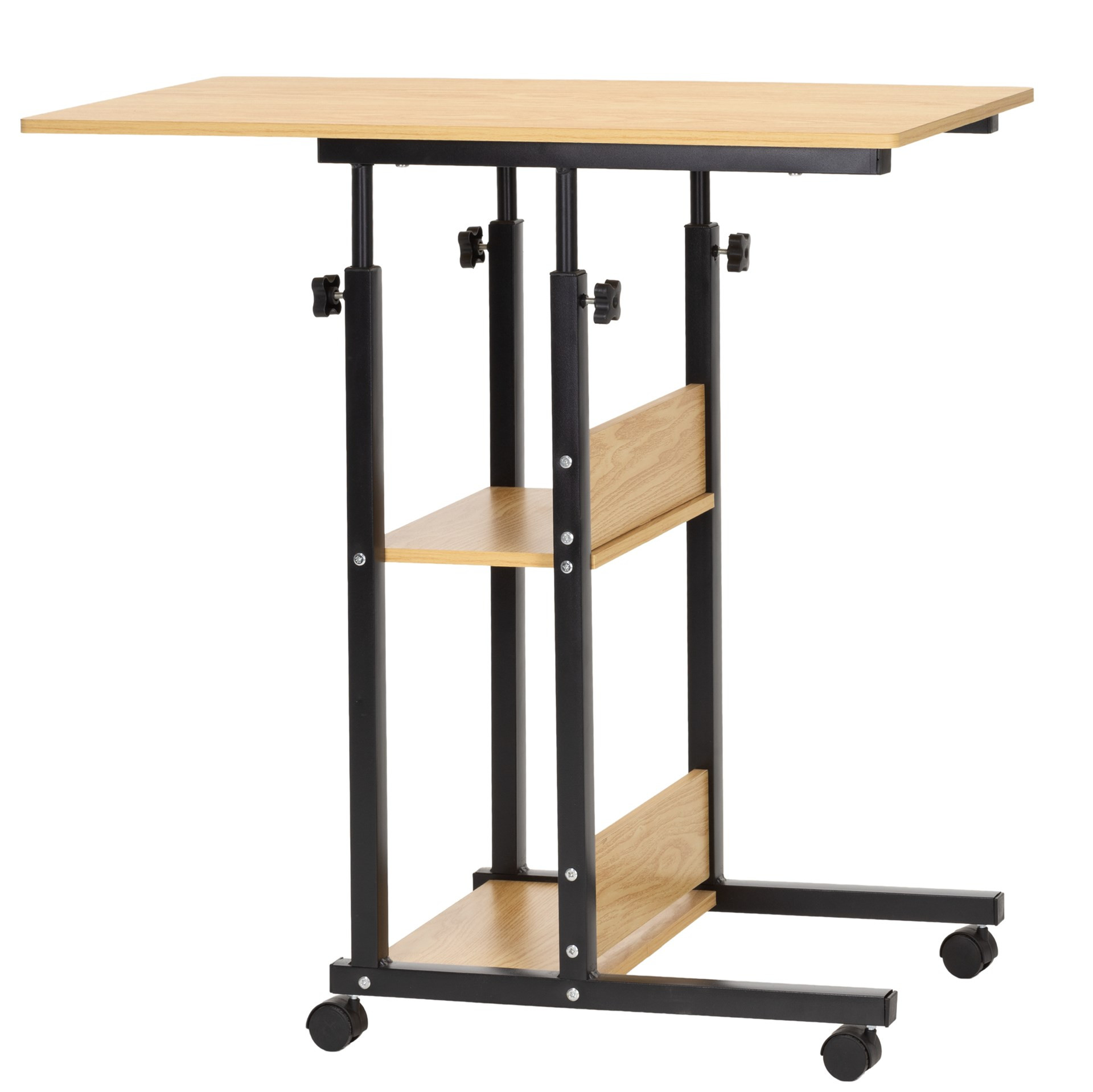 Stolik kawowy na kółkach z regulacją 76-86 cm biurko mobilne pod laptopa