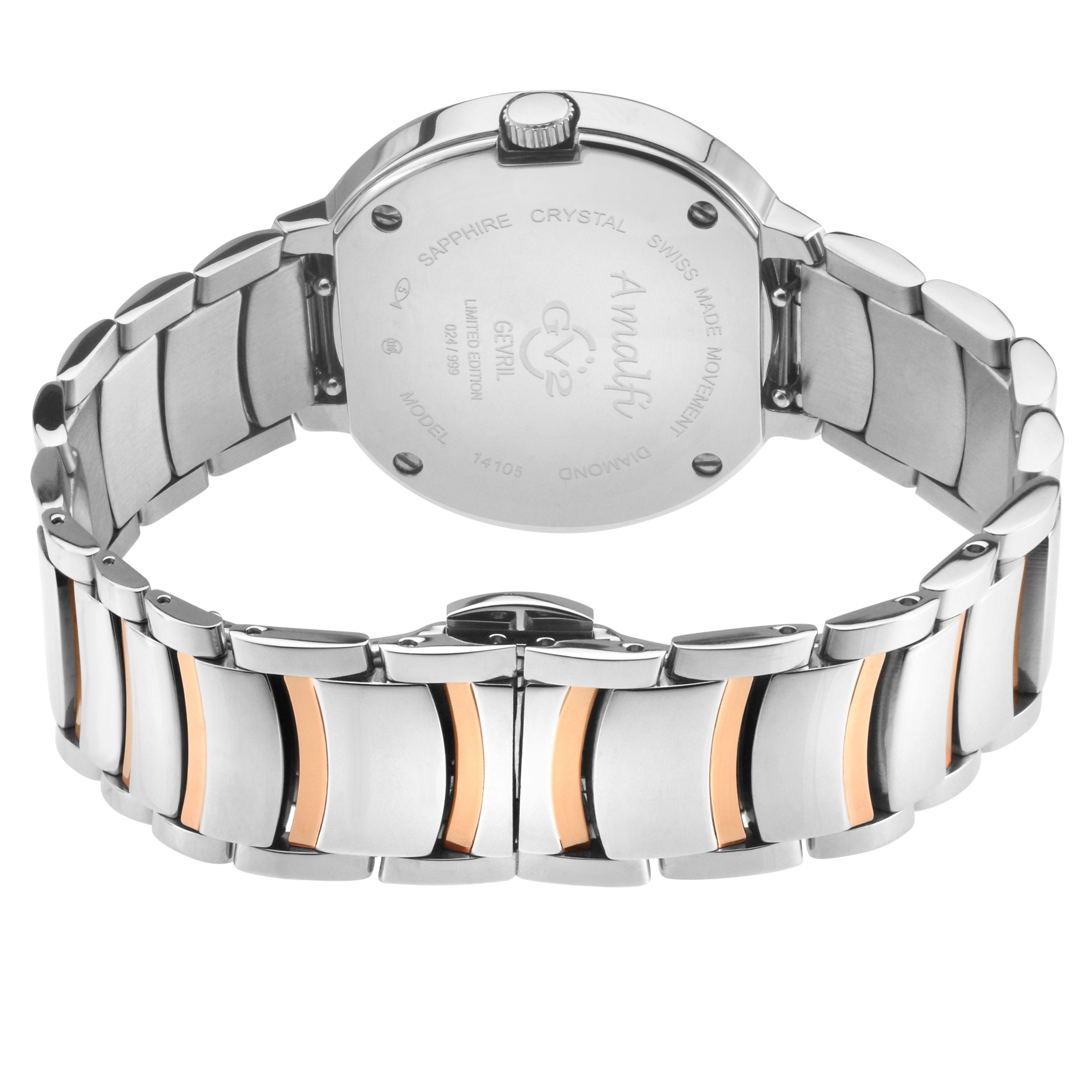 GV2 Amalfi, Swiss Quartz Watch, White MOP Dial, 316L Stainless Steel, and Sapphire Crystal