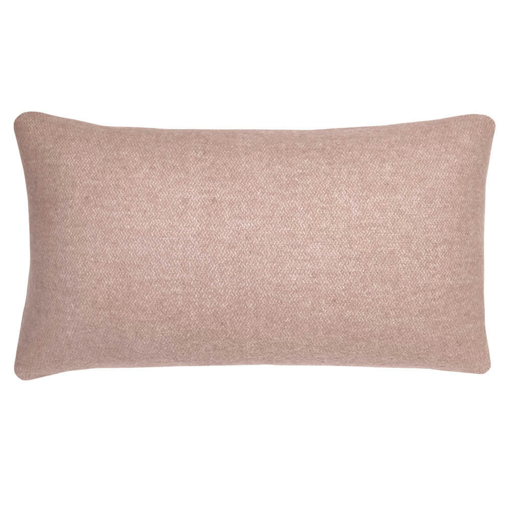 RECYCLED - Coussin rectangle en laine double face rose brumeux 35x60