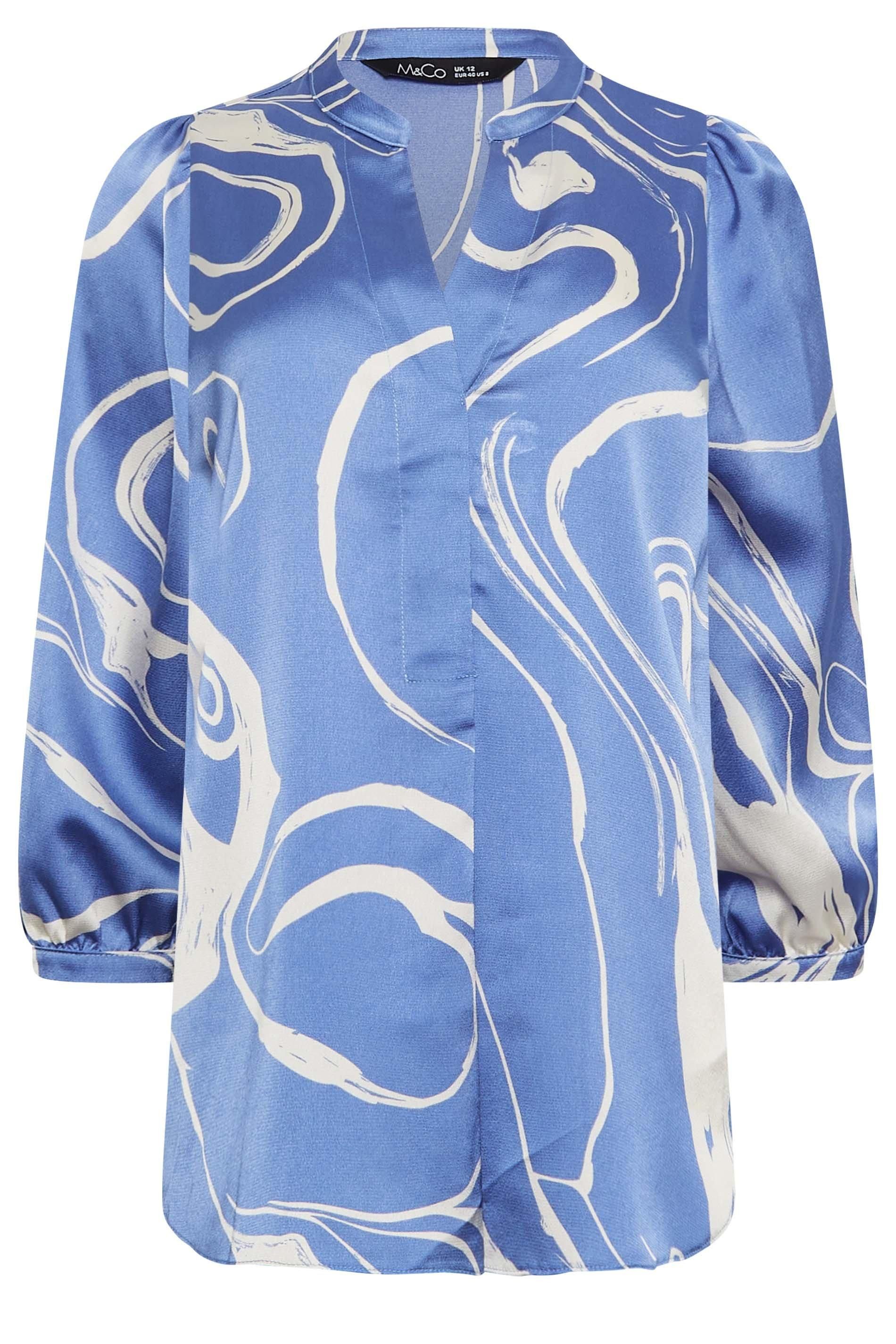 M&Co Abstract Print 3/4 Sleeve Blouse