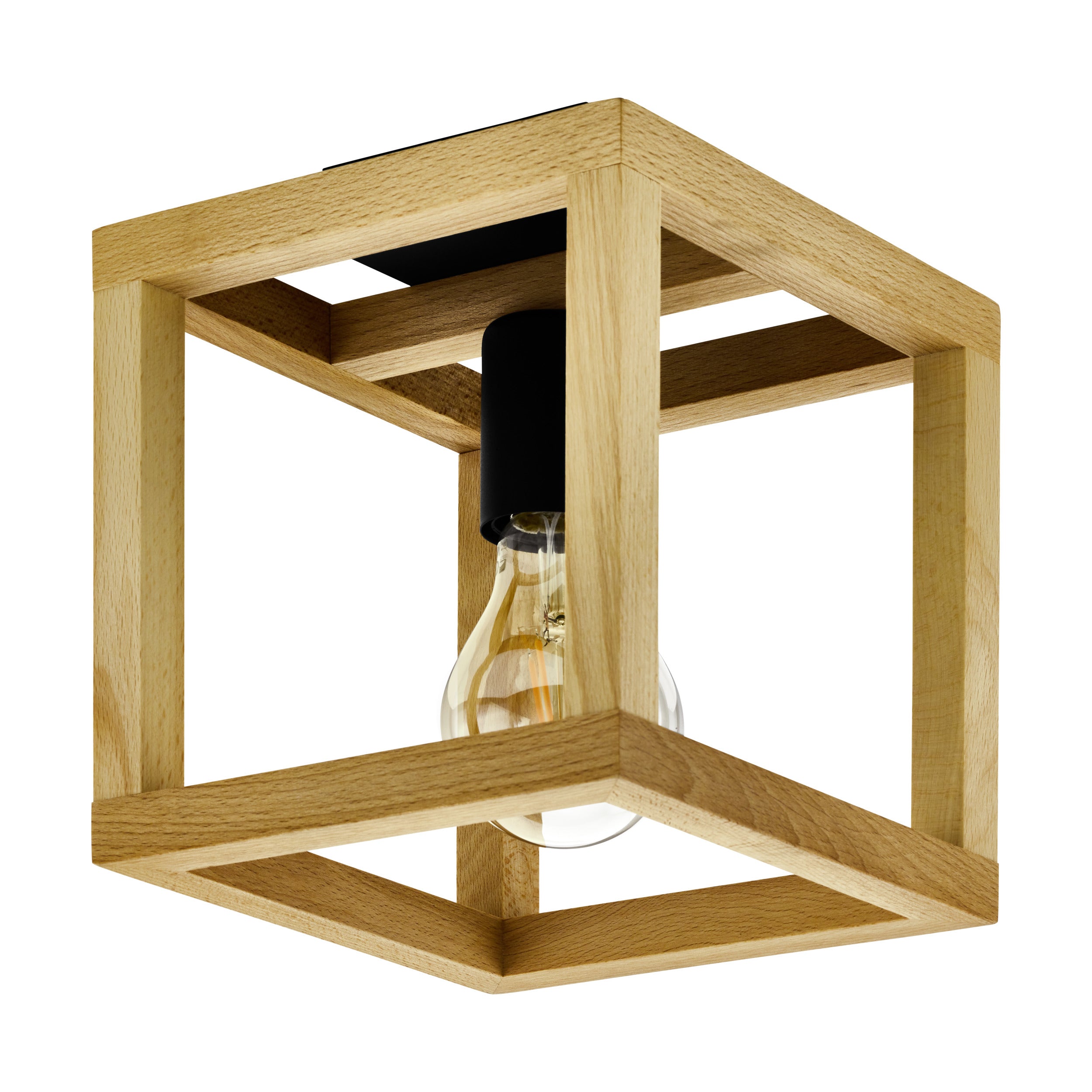 EGLO plafondlamp Blackcrown 1 - e27 - 20 cm - zwart/bruin