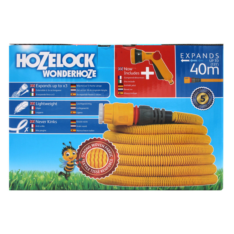 Tuyau d'arrosage extensible Wonderhoze avec pistolet 40 m HOZELOCK