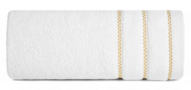 Ręcznik Dona 30x50 biały z welurową bordiurą frotte 500 g/m2