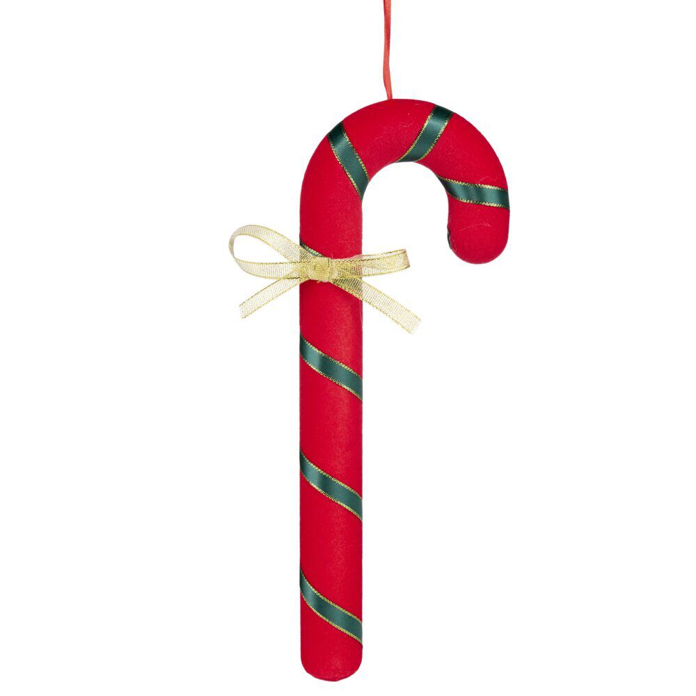 Bonbon de No&euml;l rouge brillant à suspendre H30cm (2 modèles)