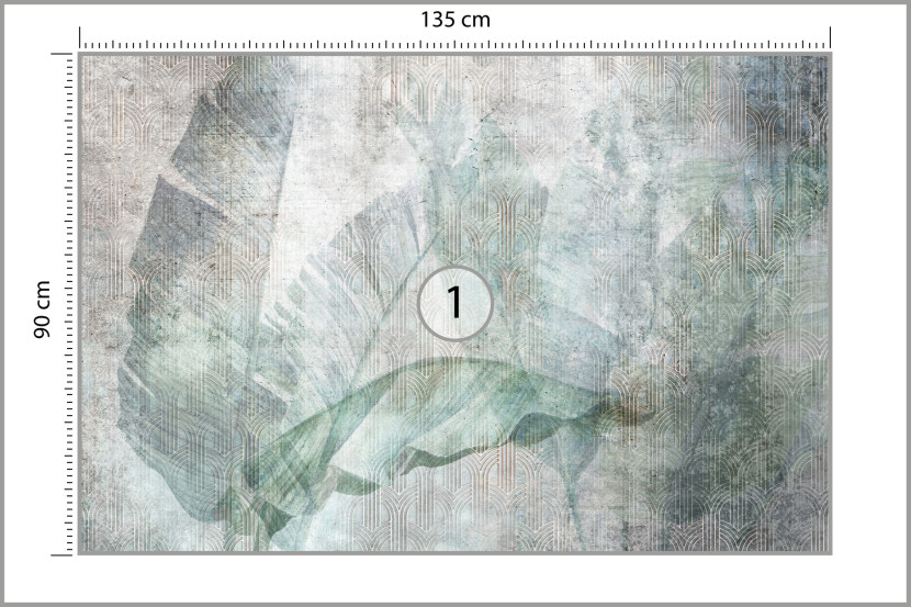 Fototapeta Do Salonu Liście Bananowca Na Betonie 135x90cm