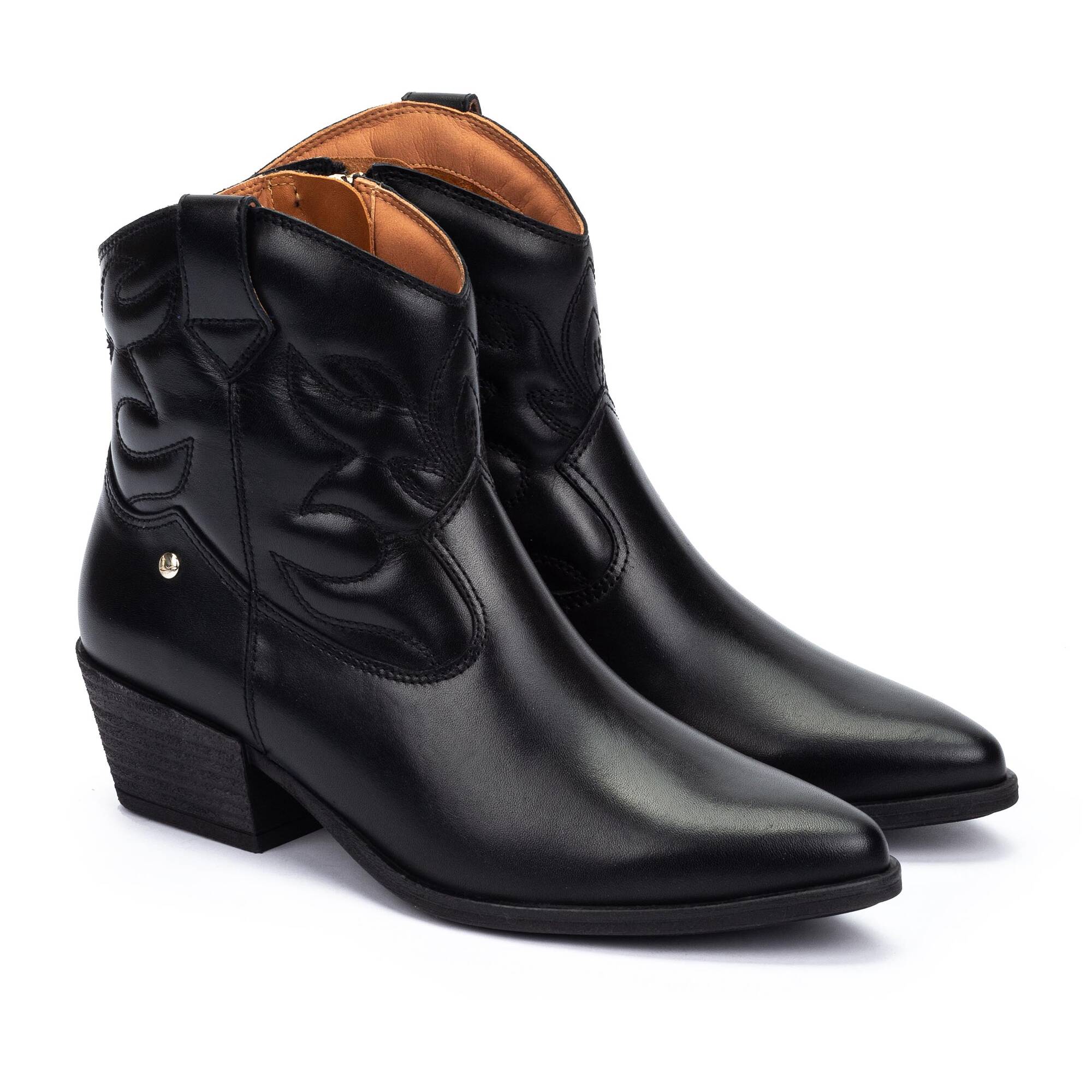 VERGEL - Botines de tacón con cremallera para mujer.