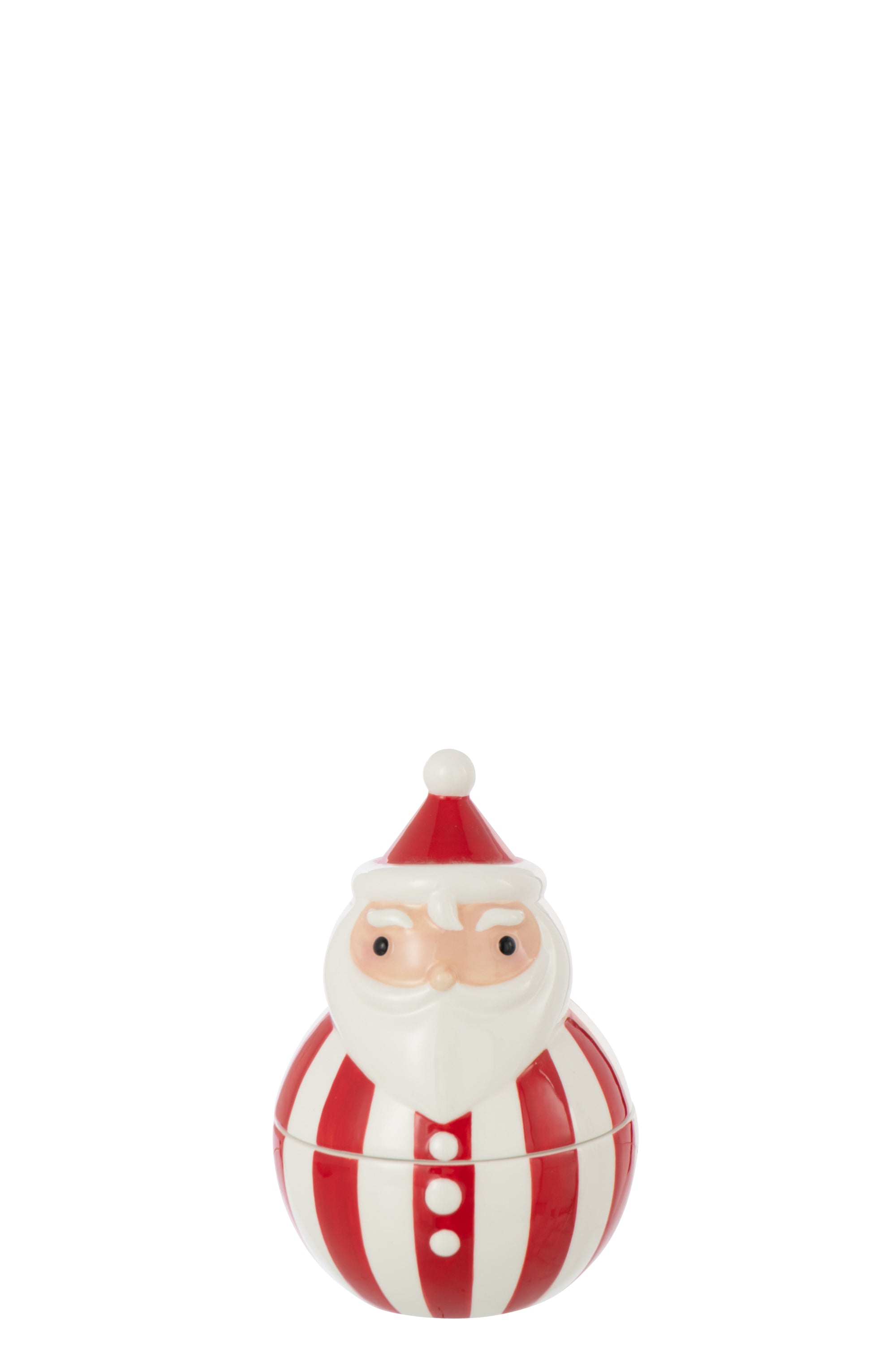 J-Line voorraadpot Sinterklaas Dolomiet - keramiek - kerstrood/wit - small