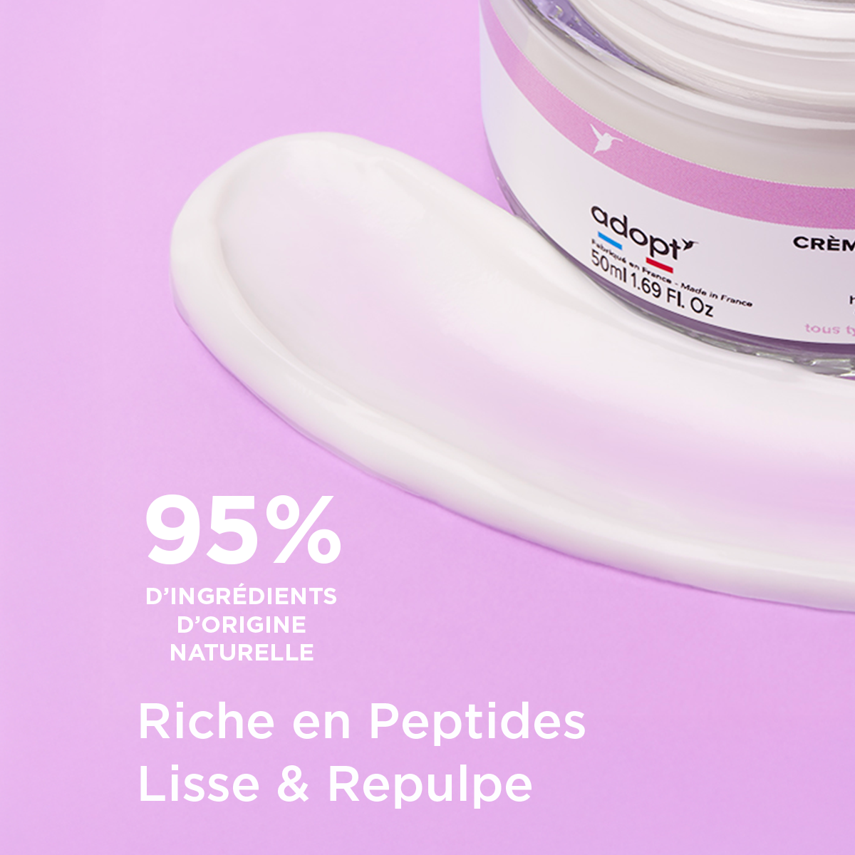 Lissante & RepulpanteCrème de Jour Lissante aux peptides 50 mlhydrate, lisse les rides et prévient leur apparition