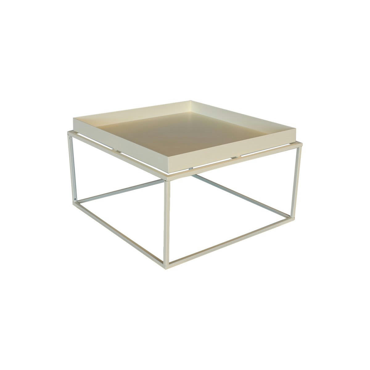SYLVIE - Table basse minimaliste en métal crème
