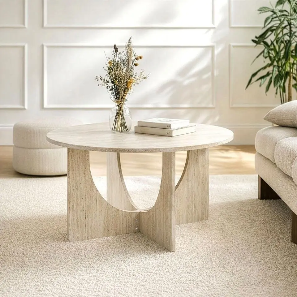 Calicosy - MARTA Salontafel - Travertijn - 70x70x42 cm