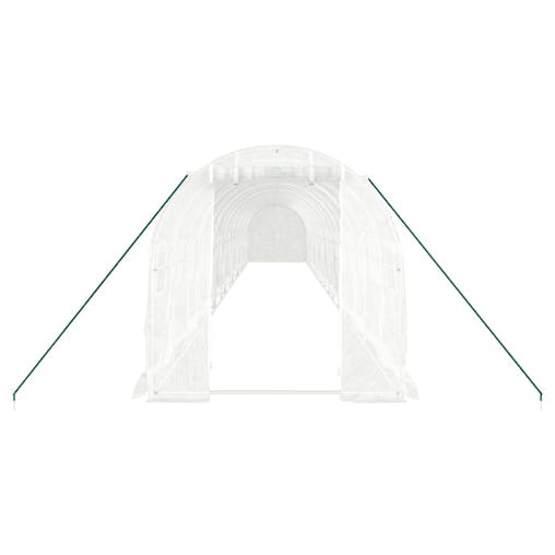 NNEVL Greenhouse with Steel Frame White 32 m&sup2; 16x2x2 m