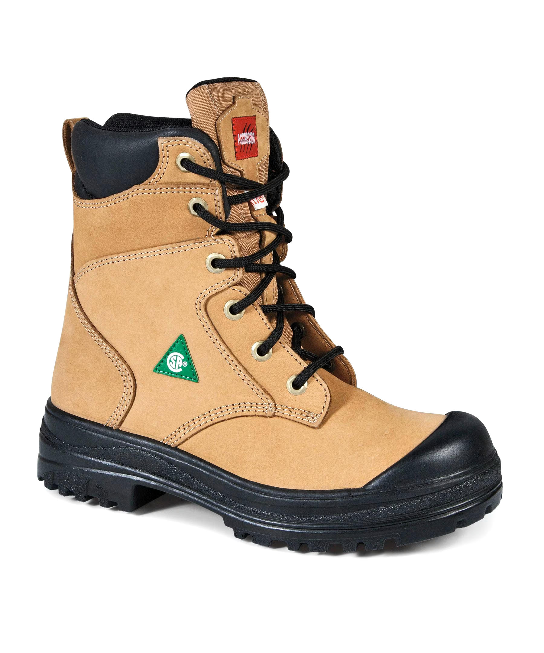 Aggressor Women's 8 Inch Steel Toe Steel Plate Work Boots - Tan