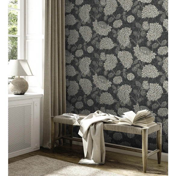 Vliestapete, BxL: 53 x 1005 cm, schwarz/weiß