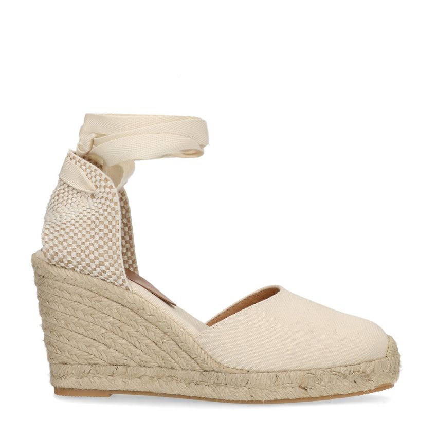 Manfield Canvas witte sleehakken