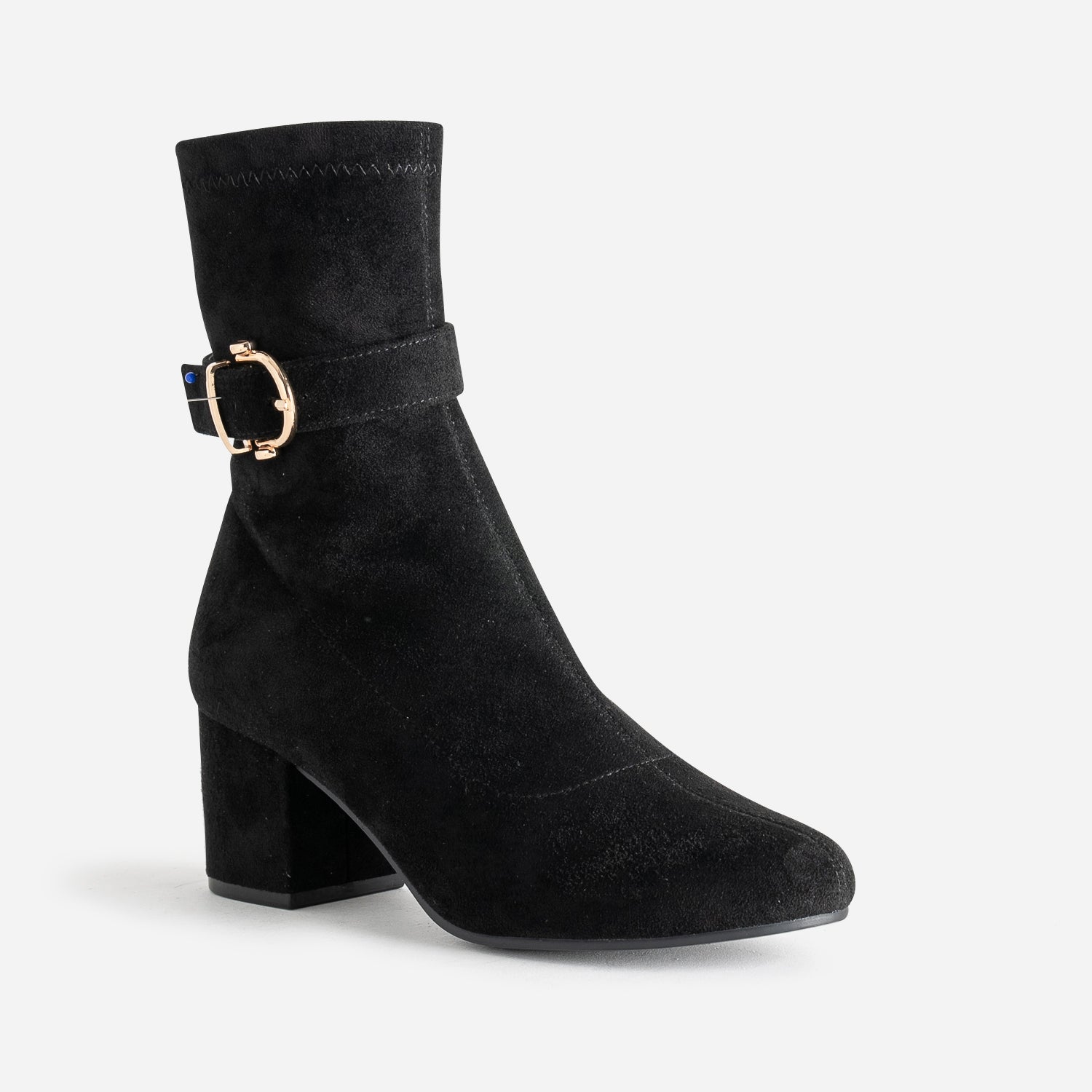 Boots noir suédé détail boucle