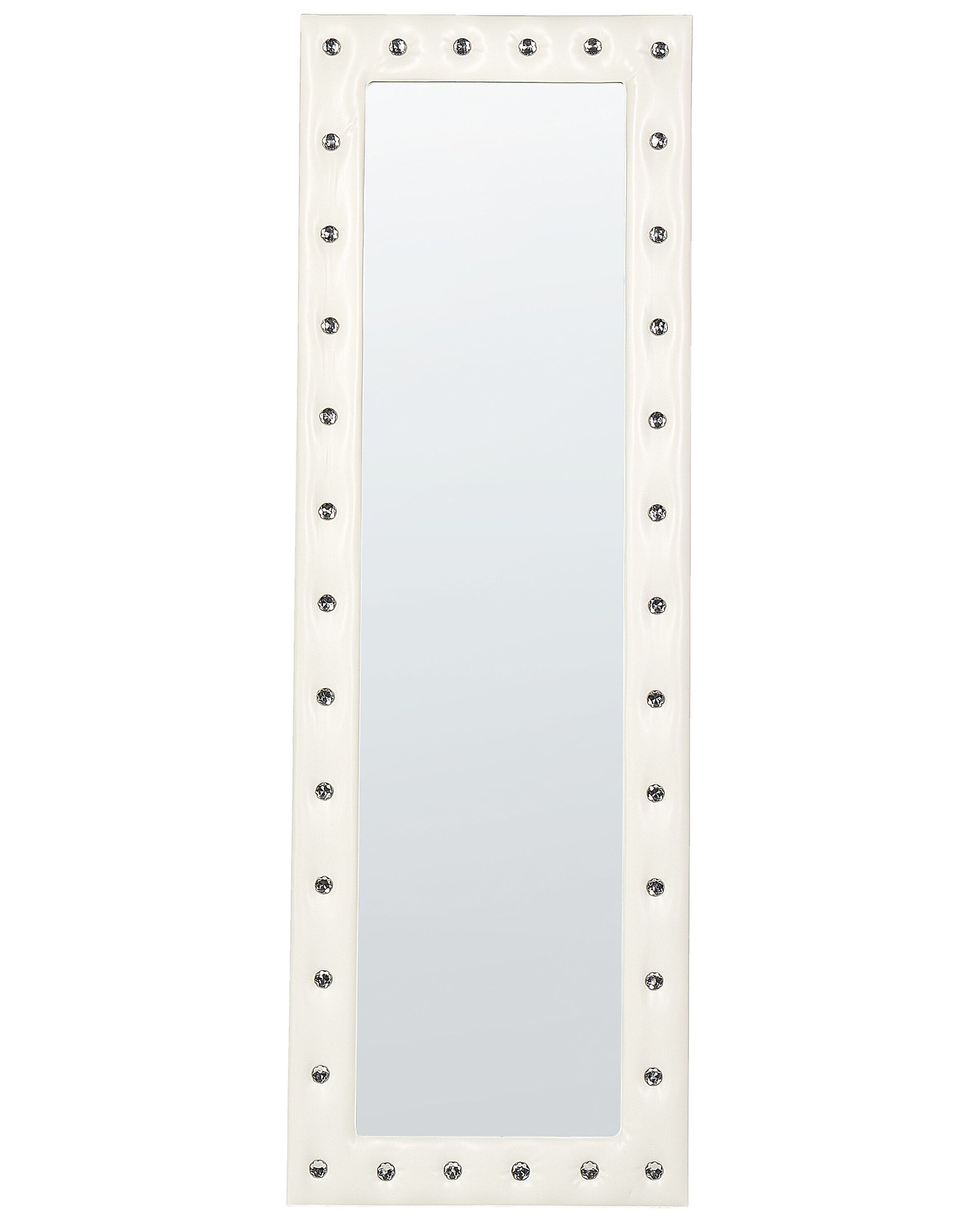 Lustro podłogowe ekoskóra 50 x 150 cm białe