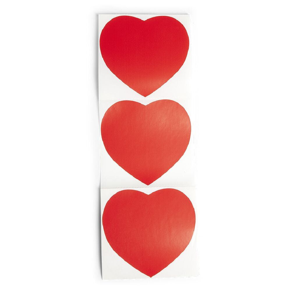 Coeur adhésif rouge x25