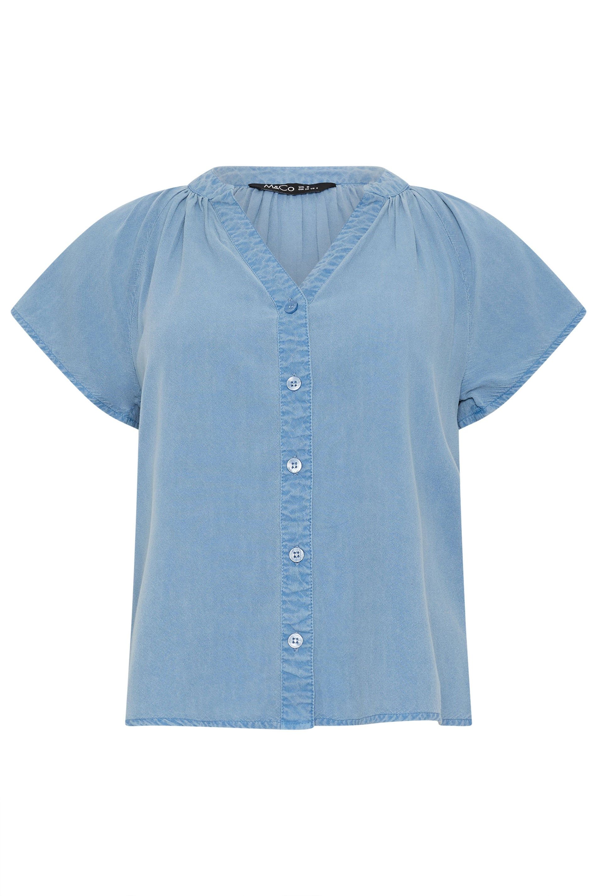 M&Co Petite Button Front Blouse