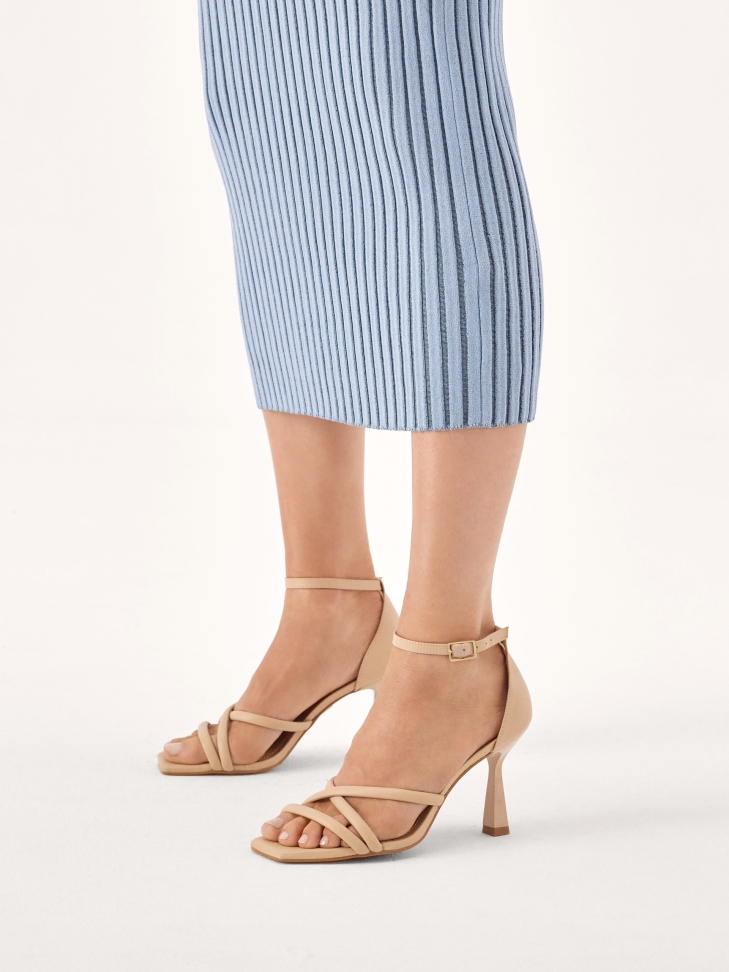 Minimal style beige sandals