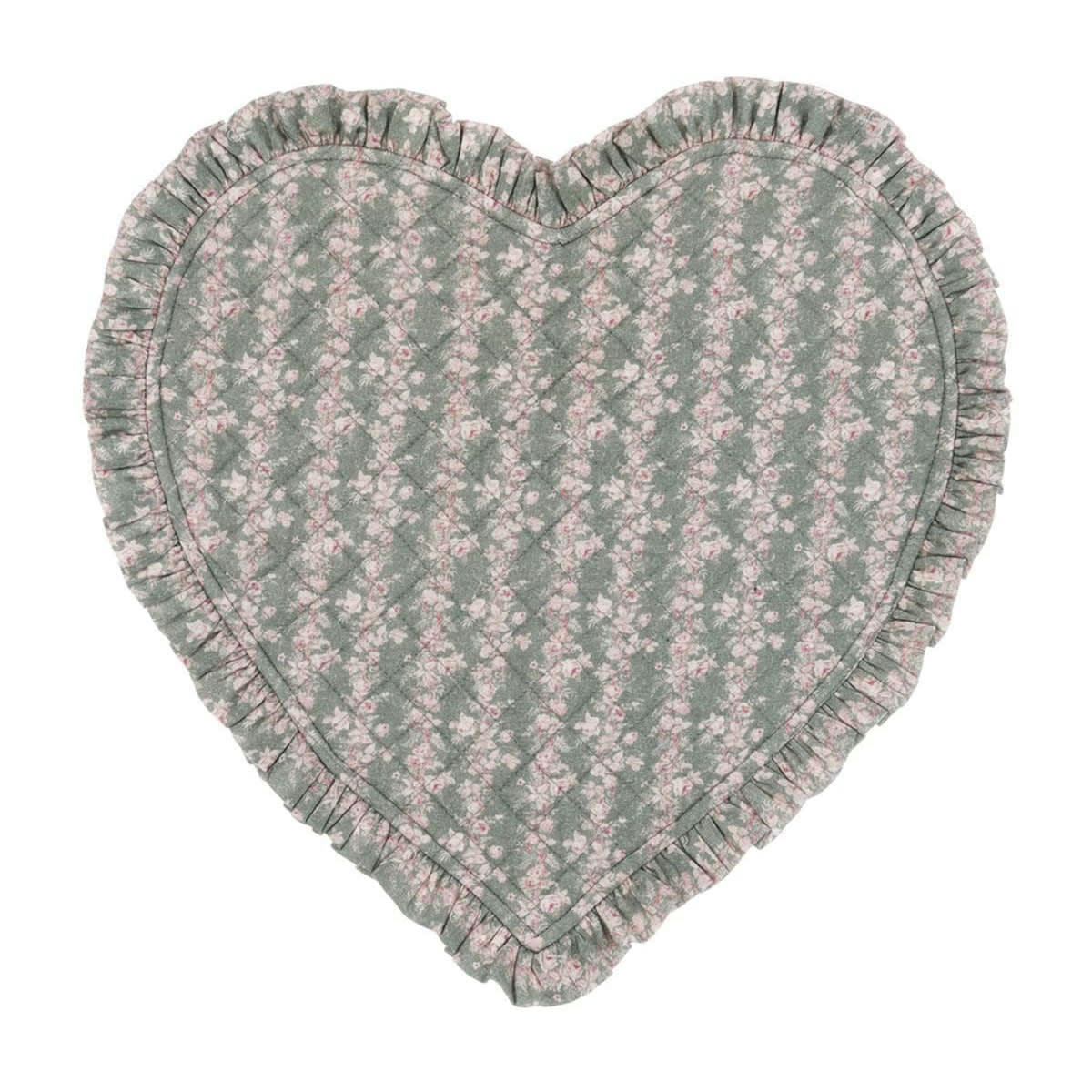 - Set de table cœur en coton vert