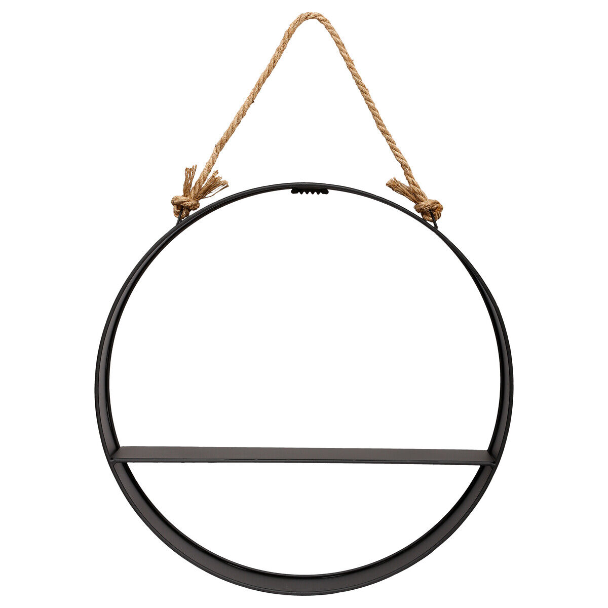 Prateleira redonda preta para pendurar em metal