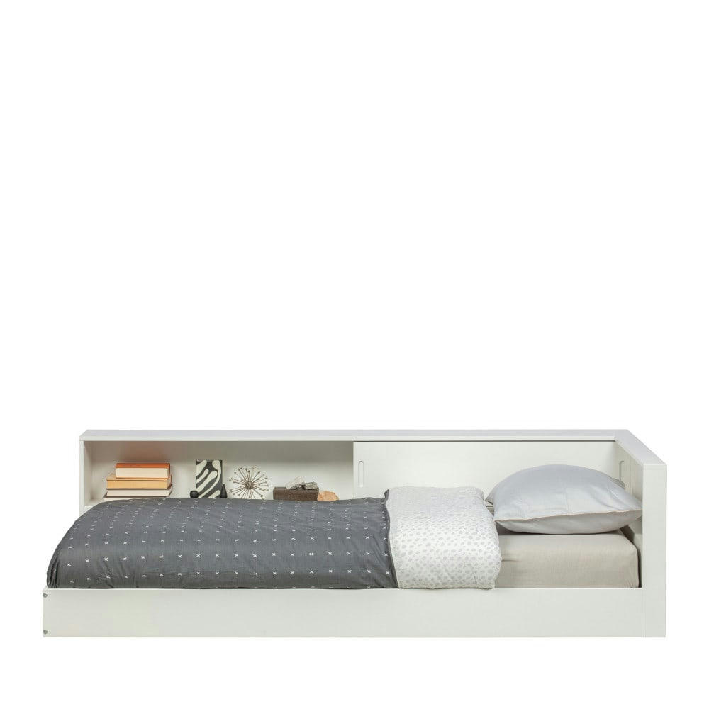 CONNECT - Lit 90x200 avec rangement intégré blanc