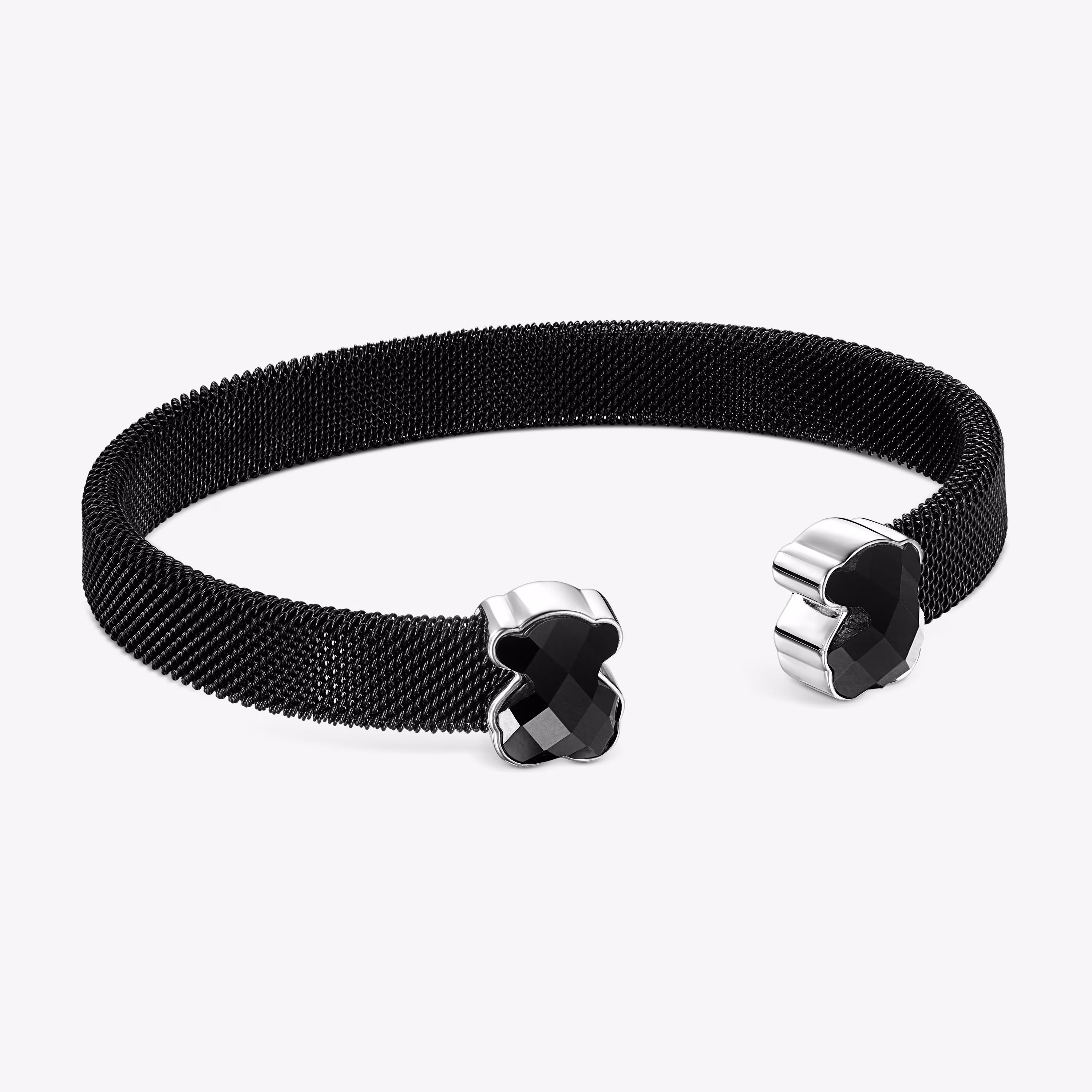 Pulsera de acero IP negro y ónix Mesh Color