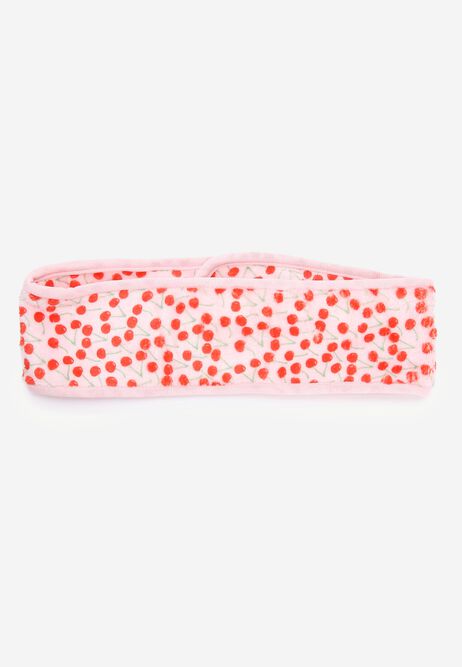 Womens Pink Cherry Fleece Beauty Headband