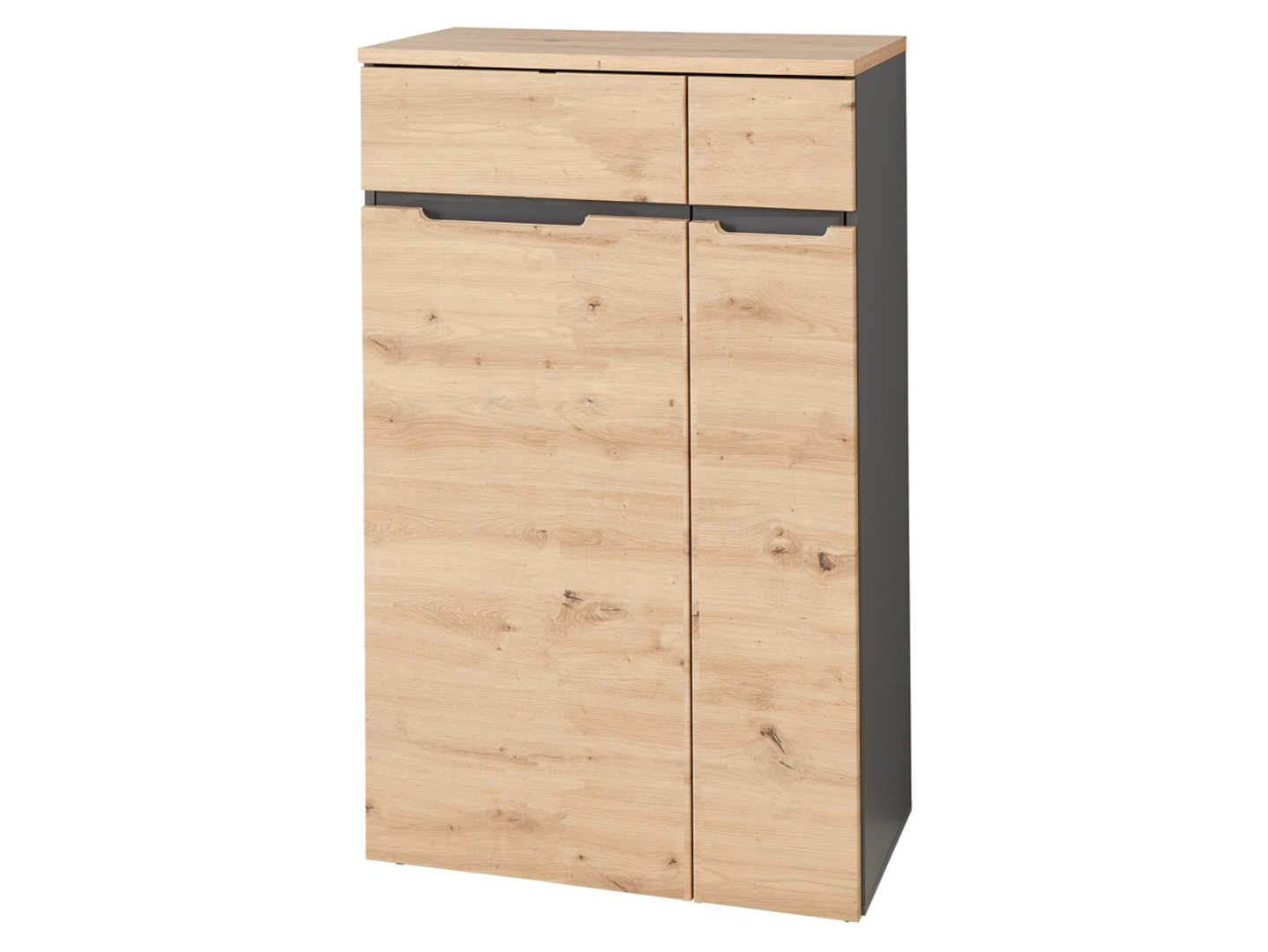 Szafka Brego 75 cm z 2 drzwiami antracyt/dąb artisan