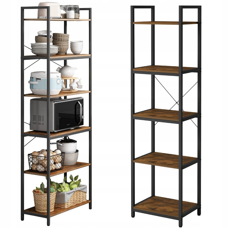 Praktyczny regał na książki loft metalowy 154 cm