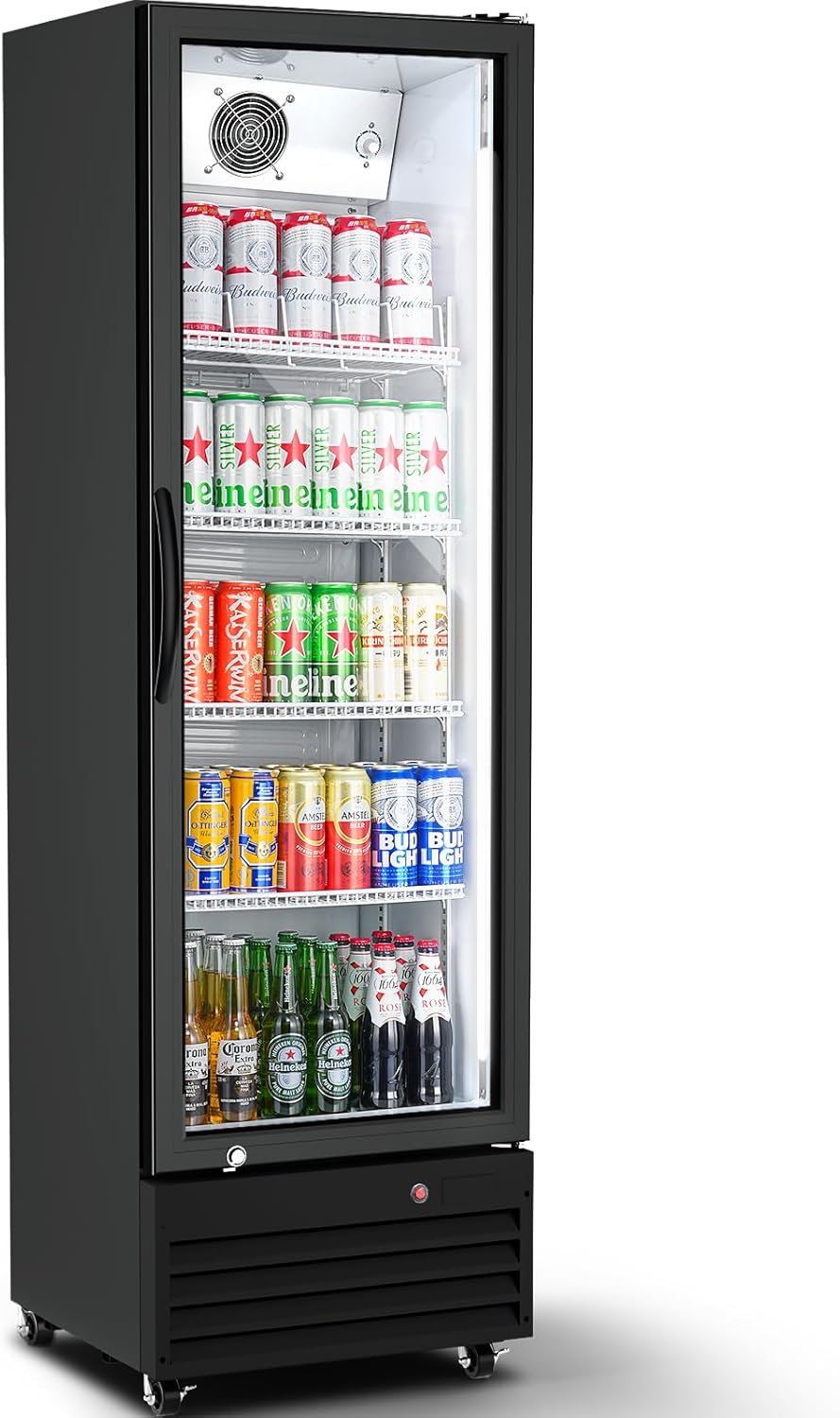 BODEGA BODEGACOOLER 9 Cu.Ft Commercial Beverage Refrigerator with Glass Door,Display Drink Refrigerators fridge for Beer Display Drink Cooler Rapid Cooling & Quiet for Bar Restaurant Office Store Use