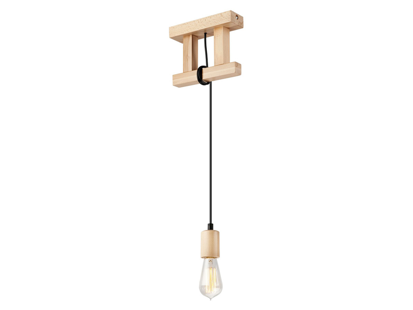 Lampa wisząca Leon drewniana beżowa