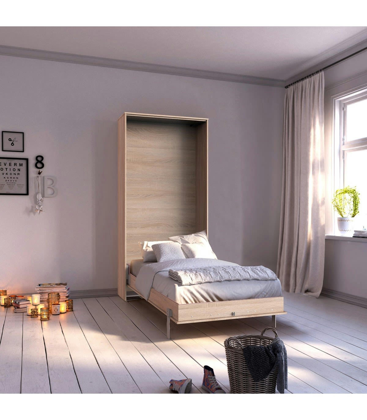 - Lit escamotable vertical 90x200 - L102 cm