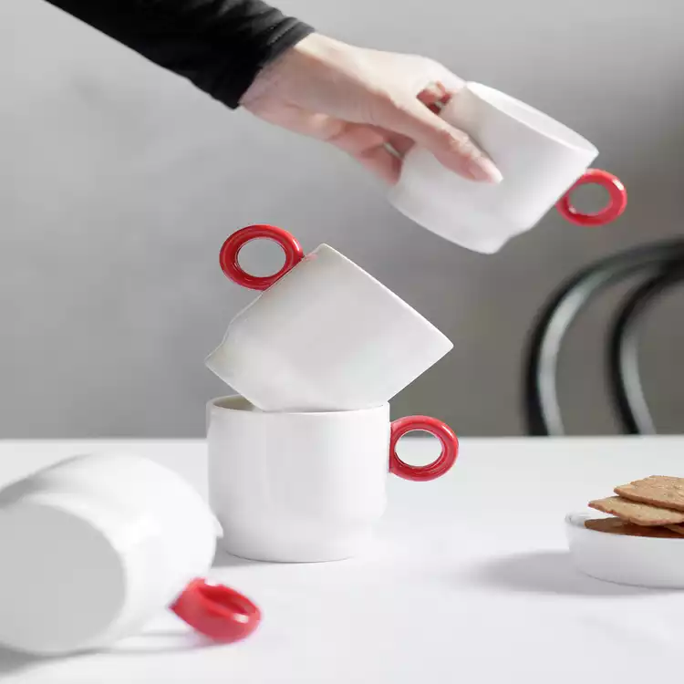 Designed by Sebastian Conran Set of 4 Coffee Cups - Red