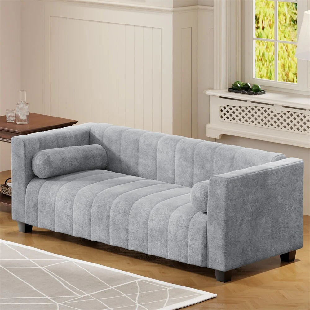 78.7 Chenille Upholstered Sofa with Legs