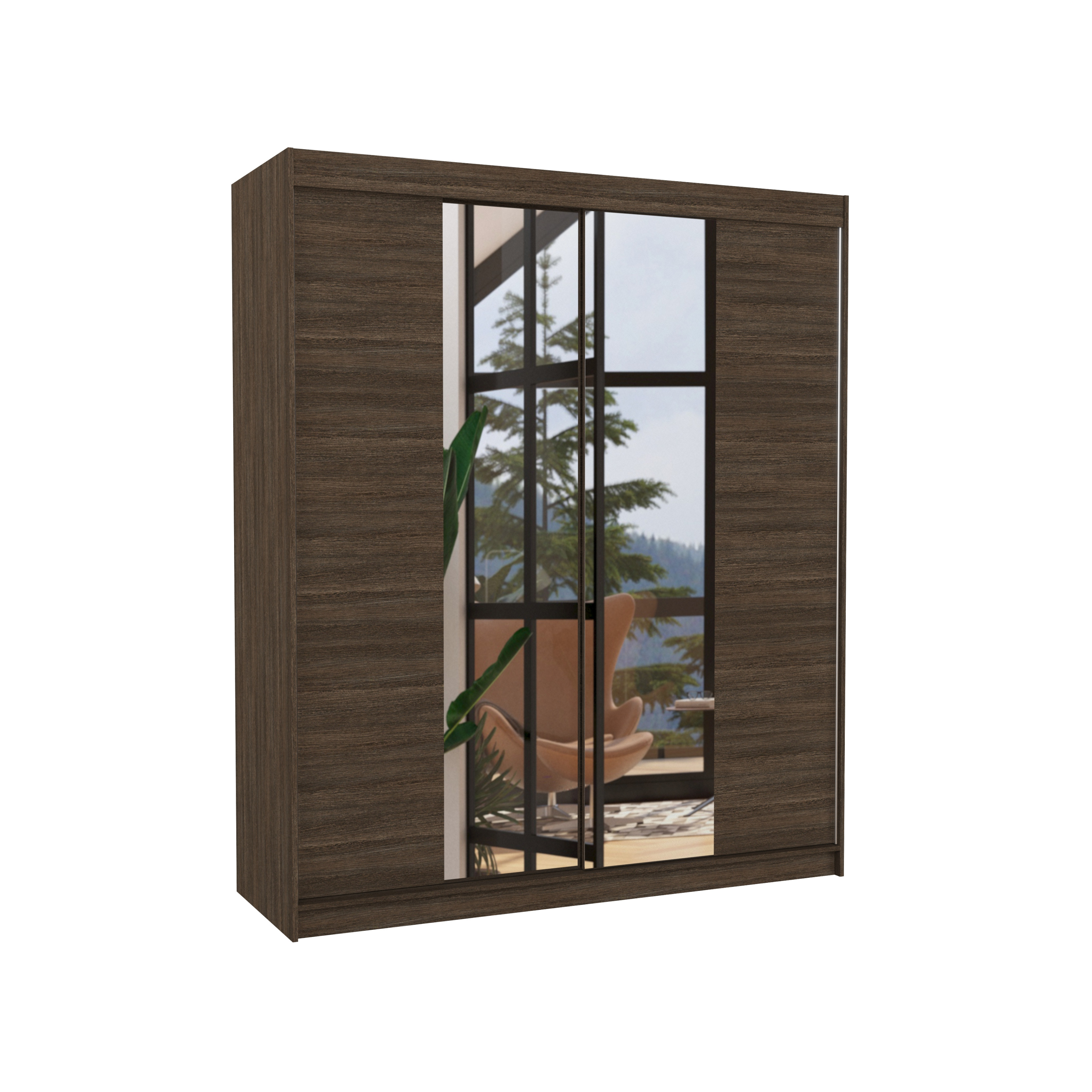 Szafa przesuwna z lustrem BALANCE 180 Choco