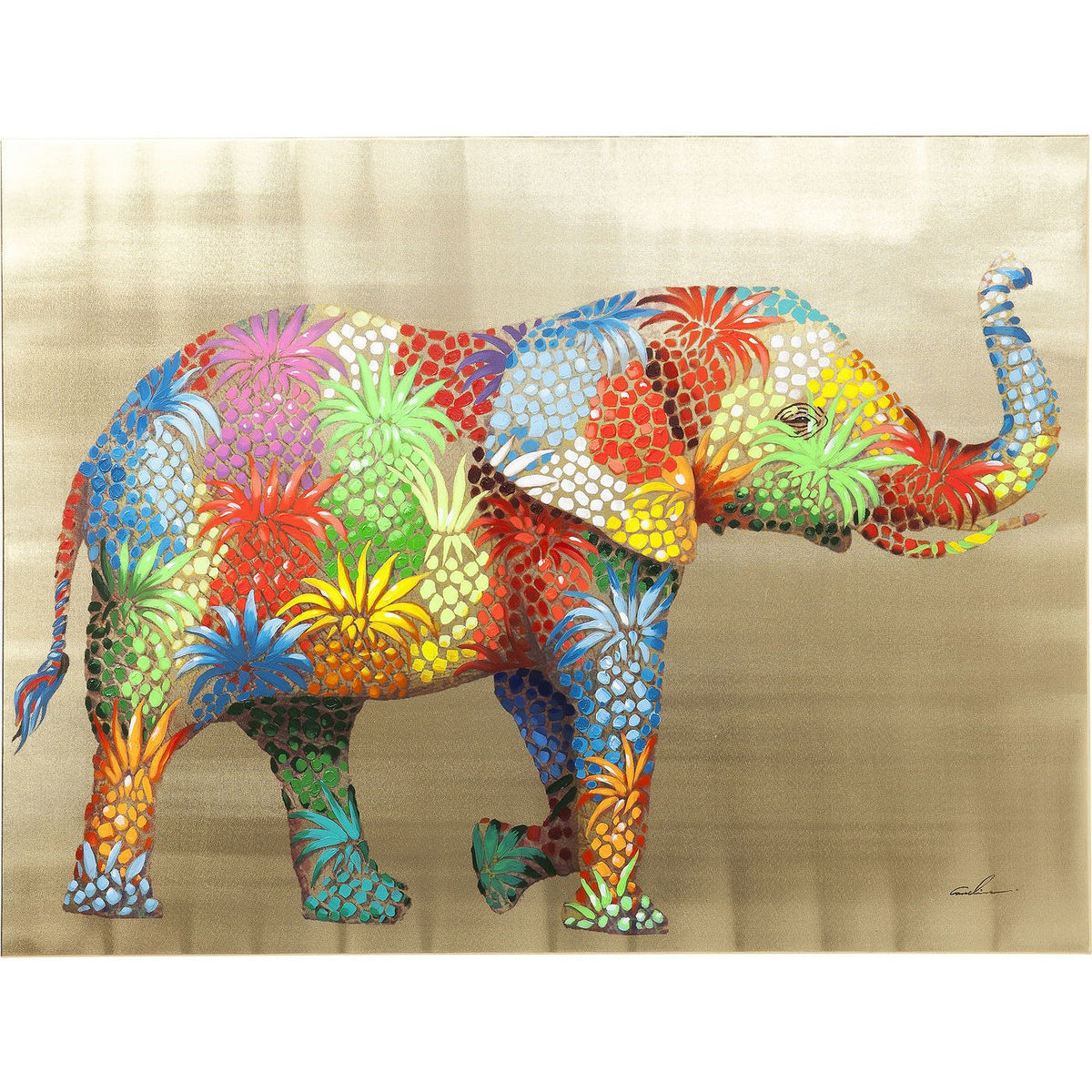 Kare Design Schilderij olifant ananas 120x90cm