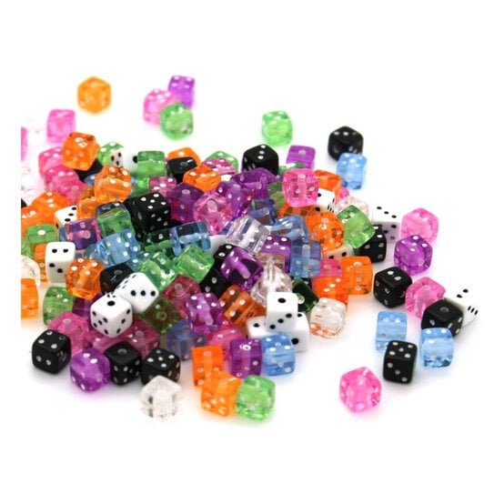 Beads Unlimited Coloured Dice Beads 6mm 40 Pack