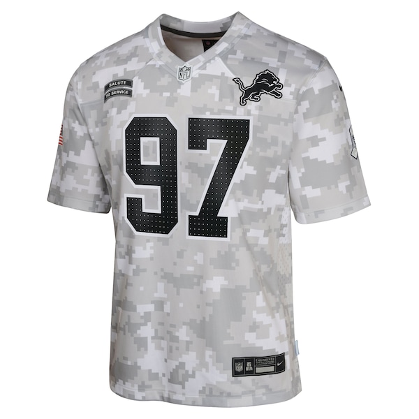 Aidan Hutchinson Detroit Lions Nike Youth 2024 Salute to Service Game Jersey - Arctic Camo