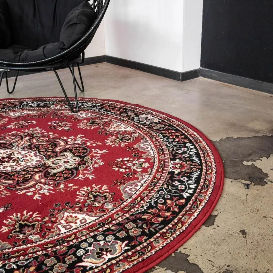 Interieur05 rond vintage vloerkleed Nain Perzisch rood - 100 x 100 cm