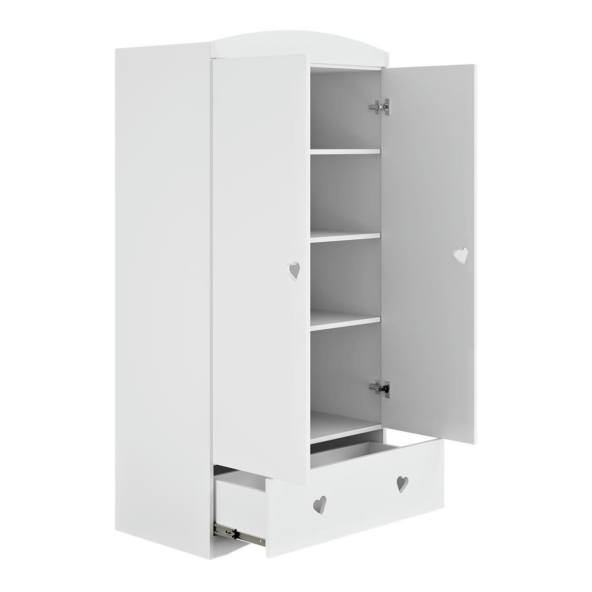 JULIA - Armoire 2 portes 1 tiroir blanc