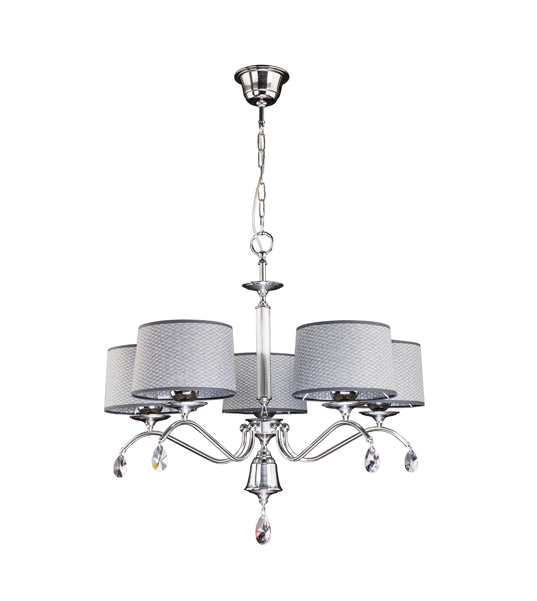 Żyrandol EGIDA chromowany szary 5xE27x20W wym:80x74x74cm IP20 Jupiter