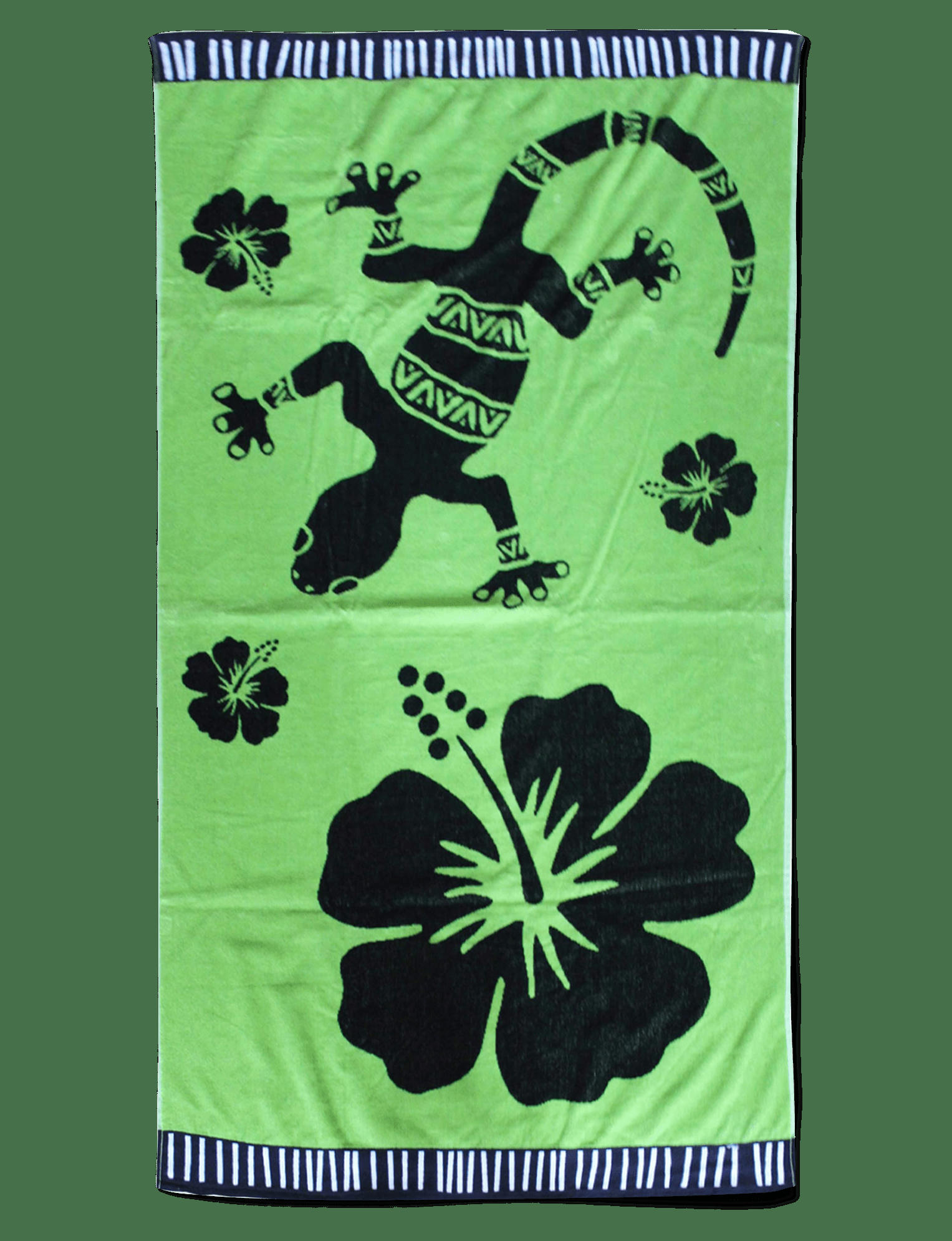 PLAGE - Serviette de plage éponge velours verte zurka 86 x 160